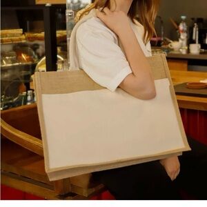 Jute Burlap Tote Bags 2(bags) New